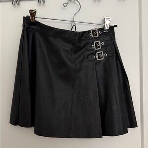 Black Faux Leather Skirt